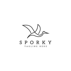 Stork line logo design