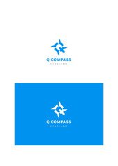 Obraz na płótnie Canvas Q compass company logo template.
