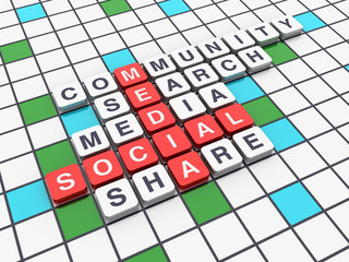 Crossword Series: SOCIAL MEDIA - High Quality 3D Rendering