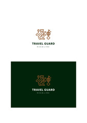 Travel guard company logo template.