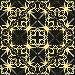 Modern golden art deco seamless vintage wallpaper pattern. Geometric decorative background