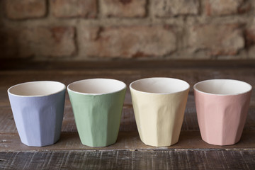 making objects with clay and tools. close up cropped photo about ceramics.