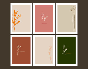 Design collection. Set of invitations, cards with minimal design. Vector illustration
