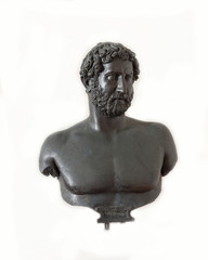 Obraz premium Bust of Emperor Hadrian on white background