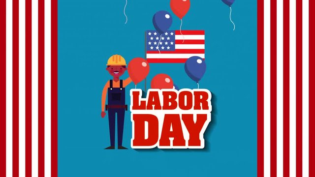 labor day animation with builder constructor