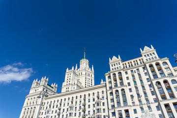 Fototapeta na wymiar High-rise building on Kotelnicheskaya embankment, one of few famous highrise buildings of Stalin time