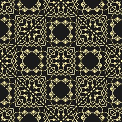 Modern golden art deco seamless vintage wallpaper pattern. Geometric decorative background