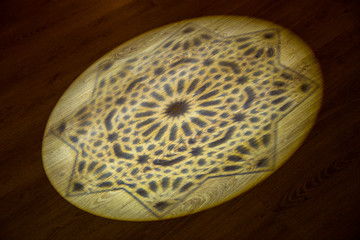 The beautiful shadow inside a mosque on the ground