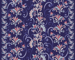 Seamless vintage borders. Traditional East style, ornamental floral elements. Ornamental floral elements for design card, invitation, brochure, book, magazine.