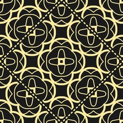 Modern golden art deco seamless vintage wallpaper pattern. Geometric decorative background