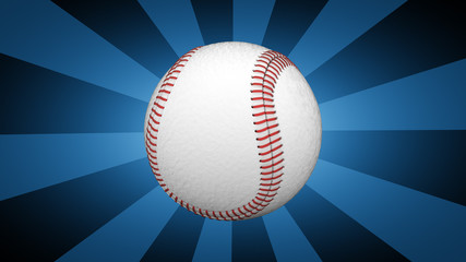 Baseball in blue background. 
