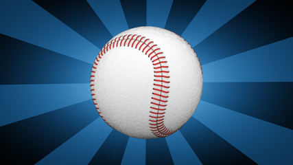 Baseball in blue background. 