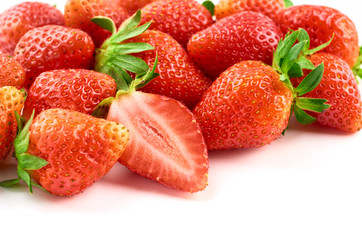 Delicious fresh and sweet strawberry as food background. Healthy food organic nutrition.