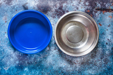 Plastic and metal bowl. Eco-friendly alternatives.