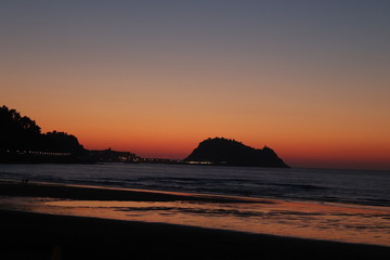 Obraz premium Zarautz Getaria puesta sol