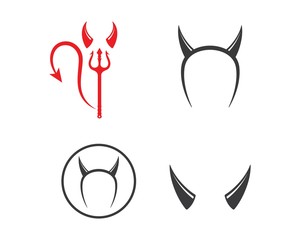 devil horns logo icon vector illustration design