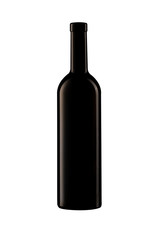wine bottle isolated on white background