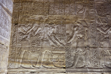 Scene from Edfu Temple in Edfu, Egypt