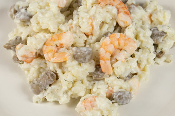 risotto aux crevettes et champignons