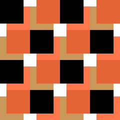 square pattern black and orange on white background. eps 10