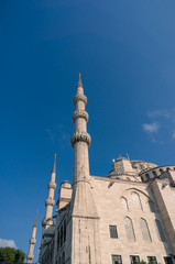 Fototapeta na wymiar Minarets of Sultanahmed or Blue Mosque in Istanbul