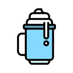 Milkshake vector, Chirstmas menu filled style editable outline icon
