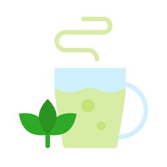 Herbal tea vector, Chirstmas menu flat style icon