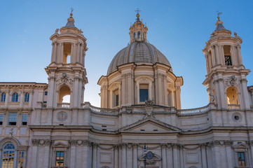 Fototapeta na wymiar Church of Saint Agnese in Agone on Piazza Navona in Rome, Italy