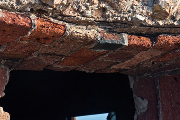detalle del muro de un refugio de defensa costera