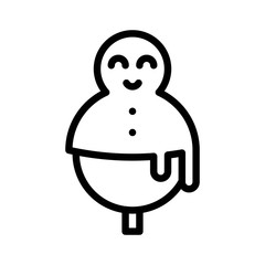 Snowman cake pops vector, Chirstmas menu line style icon, editable outline