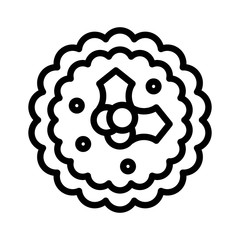 Pie vector, Chirstmas menu line style icon, editable outline