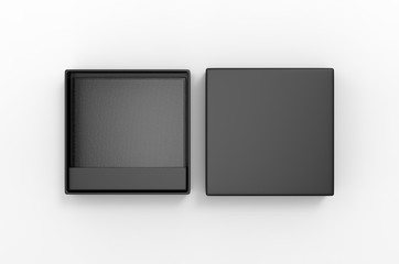 Blank Bi fold Flip Style Leather Wallet Packaging Box For Branding. 3d render illustration.