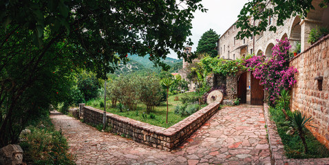Podmaine or Podostrog orthodox Monastery in Budva city, Montenegro