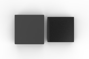 Blank Bi fold Flip Style Leather Wallet Packaging Box For Branding. 3d render illustration.