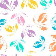 seamless pattern of leaf prints