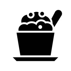Salad cup vector, Chirstmas menu solid style icon