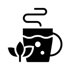 Herbal tea vector, Chirstmas menu solid style icon