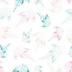 seamless pattern of leaf prints