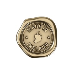 Product manufactured in Ireland. Golden seal of quality.