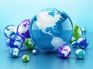 globe on white background