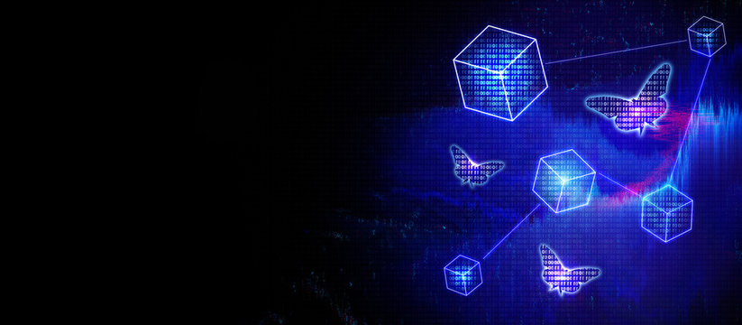 Decentralize Businessman future innovation blockchain technology concept token money bank bitcoin. Safe trust fintech efficiency clouds security crypto digital ai smart contract transaction protection