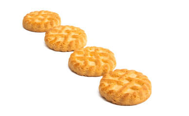 round butter cookies isolated