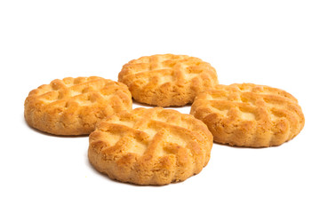round butter cookies isolated