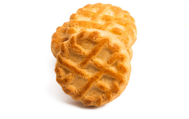 round butter cookies isolated