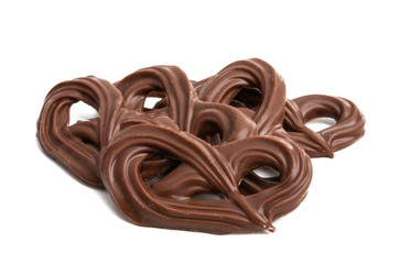 chocolate pretzel isolated