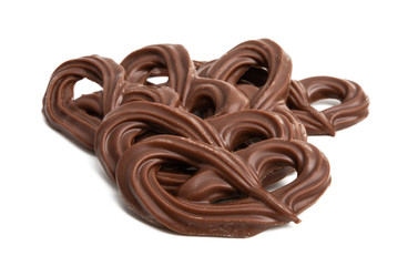 chocolate pretzel isolated