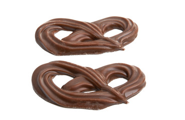 chocolate pretzel isolated