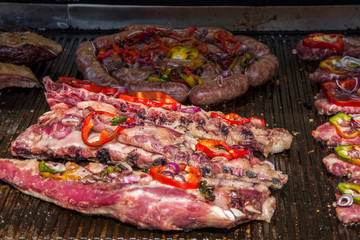 Ready to grill meat and saussiges barbecue