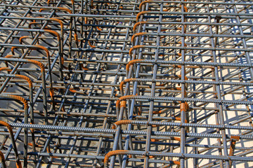 Screw thread steel bar framework