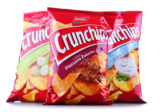 Packets of Crunchips potato chips